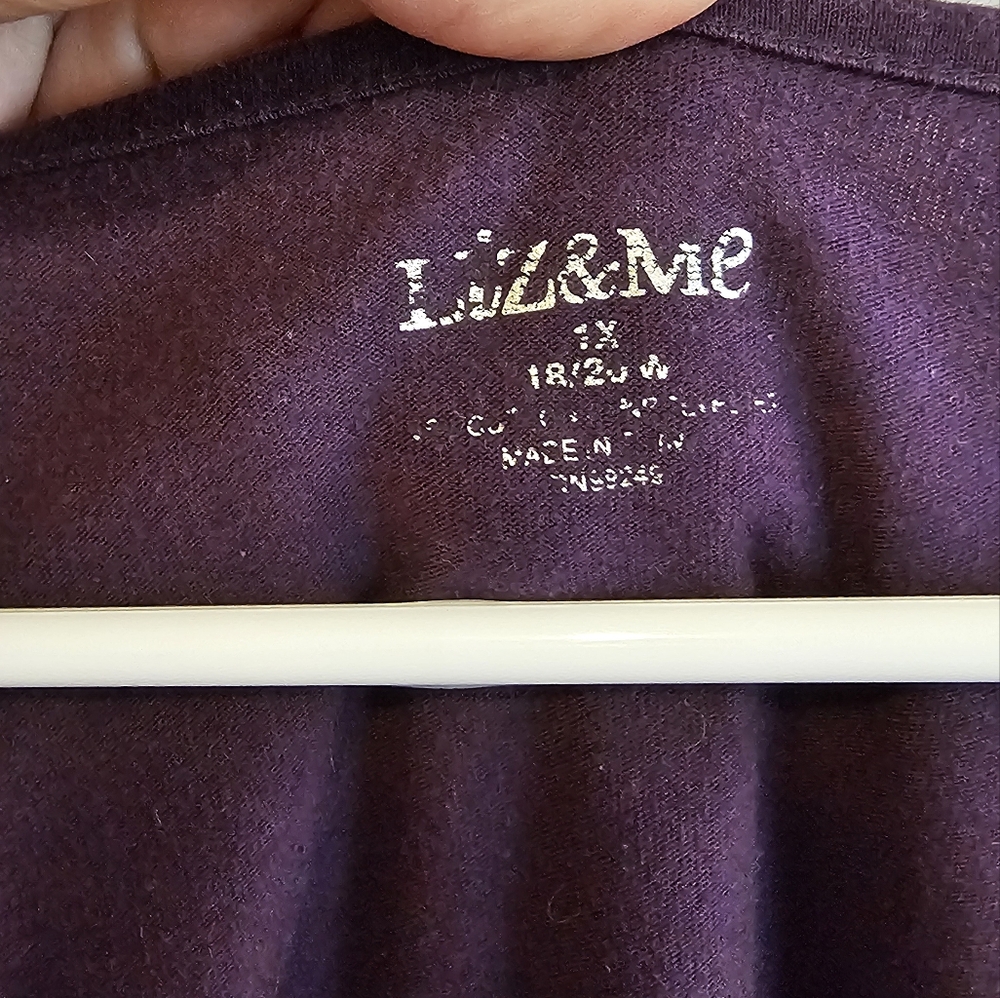 Women’s Embroidered Short Sleeve Tee - Purple - Picture 3 of 5